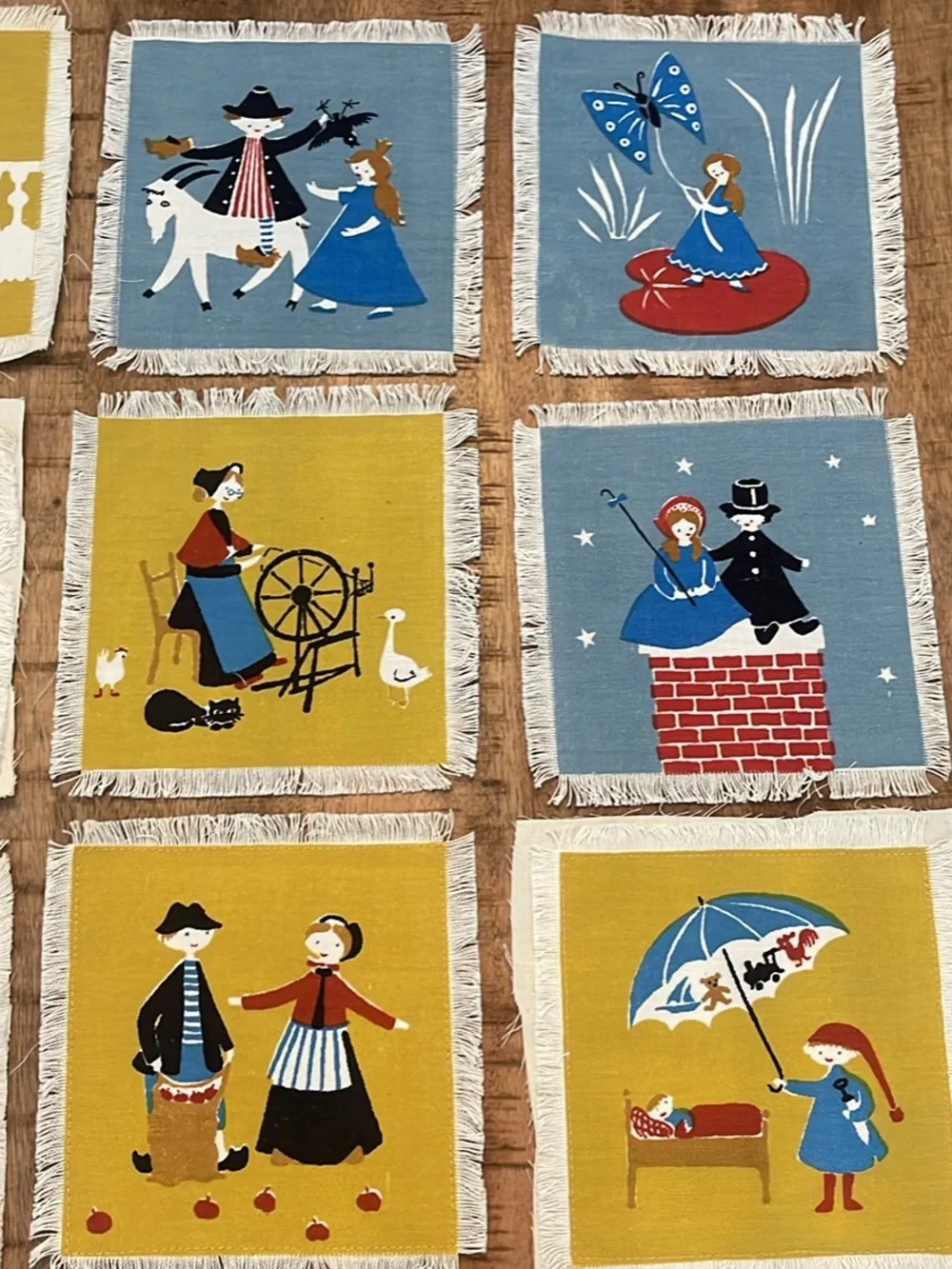 Vintage Cocktail Napkins Jangaard Denmark Hans Christian Anderson Fairy Tale